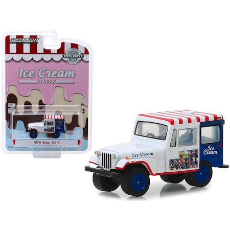 Greenlight 1975 Jeep DJ-5 Ice Cream Truck Hobby Exclusive 1-64 Diecast Model Car 30005